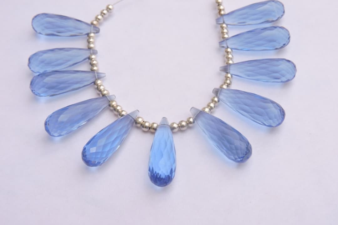 Bracciale E Collana In Cianite Naturale Blu Sfaccettata, Perle 2x4mm, Regalo Donna