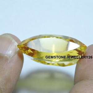 1 Piece Yellow Citrine Quartz Full Faceted Eye / Marquise Shaped Ring / Gemstone Made Ring / Eye Shaped Top / Gift