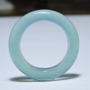 Natural Aqua Blue Chalcedony Smooth Polished Band/ Gemstone Made Ring Band/ Gift