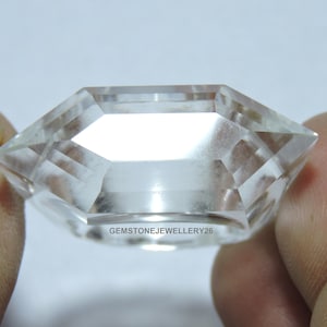 Natural Rock Crystal Quartz Faceted Ring / Fancy Shaped Ring / Crystal Made Ring / Gemstone Jewellery / Gift