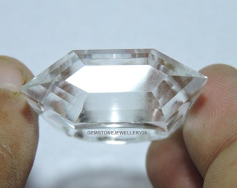 Anillo facetado de cuarzo de cristal de roca natural / anillo en forma de fantasía / anillo hecho de cristal / joyería de piedras preciosas / regalo