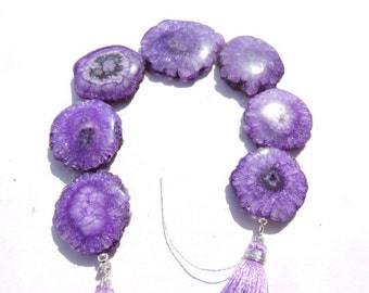 Contas de Quartzo Solar Roxo em Formato de Estalactite - 6 peças, 22-24 mm