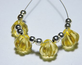 4 pezzi quarzo citrino giallo intagliato perline di cipolla / pietra preziosa intagliata / gioielli intagliati / perline intagliate / regalo / taglia 9-10 mm