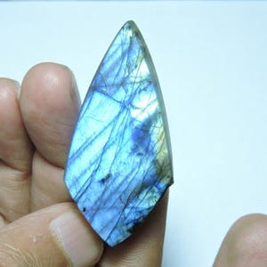 1 Piece Very Beautiful Natural Labradorite Flat Polished Fancy Shape Briolette Size 50X24 MM image 3