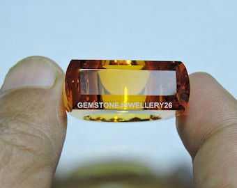 1 Piece Citrine Quartz Faceted Ring / Gemstone Made Ring / Rectangle Shaped Top / Full Faceted Ring / Gemstone Jewellery / Gift