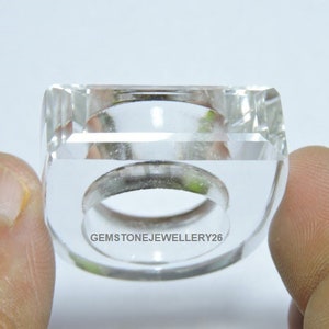 1 Piece Natural Himalayan Crystal Quartz Faceted Ring / Top Faceted Ring / Gemstone Made Ring / Single Stone Made Ring / Gift