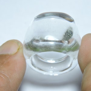 1 Piece Natural Himalayan Rock Crystal Quartz Smooth Polished Ring / Square Shaped Top / Crystal Made Ring / Gift