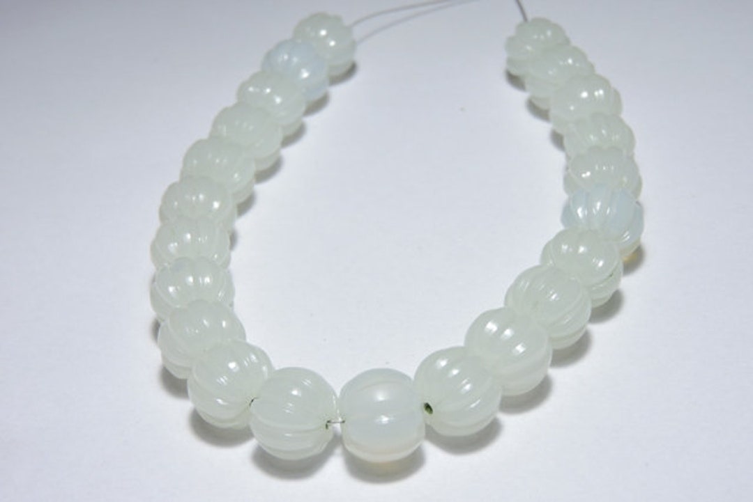 Jades Lot De 36 Perles En Calcédoine Naturelle Pour La
