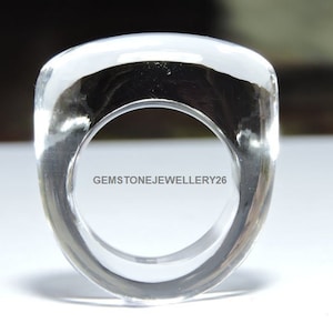 1 Piece Natural Rock Crystal Quartz Smooth Polished Ring / Crystal Made Ring / Gemstone Ring / Gemstone Jewellery / Gift