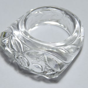 1 Piece Gorgeous Natural Himalayan Rock Crystal Quartz Carved Ring / Crystal Made Ring / Clear Crystal Carved Ring / Gift