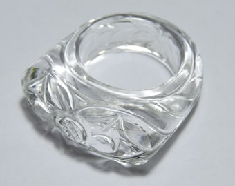 1 Stück wunderschöne natürliche Himalaya Bergkristall Quarz geschnitzt Ring / Kristall Ring / klarer Kristall geschnitzt Ring / Geschenk