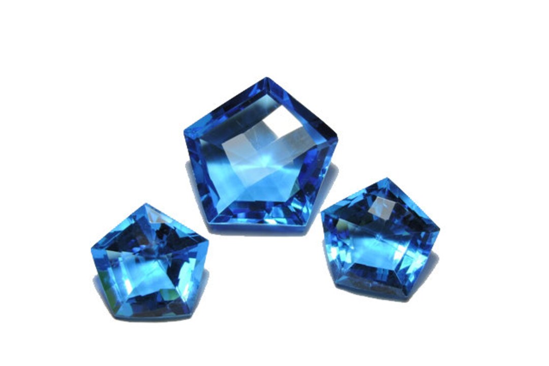 3 Pieces Beautiful Sky Blue Quartz Faceted Fancy Shaped Loose Gemstone