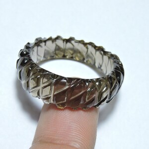 1 Piece Natural Smoky Carved Band / Carved Smoky Band / Natural Smoky Made Band / Carved Smoky Band / Gift