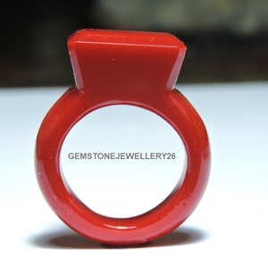 1 stuk gladde gepolijste ring rode kwarts / ring gefacetteerd / ring gemaakt van edelsteen / edelsteensieraden / cadeau