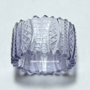 1 Piece Purple Quartz Carved Band / Carved Gemstone Band / Ring Band / Gemstone Made Band / Carved Jewellery / Gift