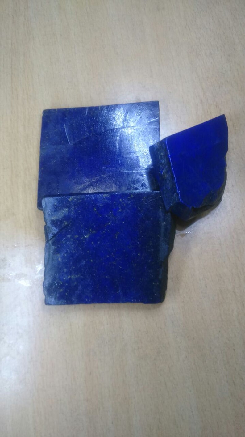 Summer Sale 3 Pcs 930 Carats Top Quality Genuine Lapis Lazuli Rough Slabs Lapis Lazuli Afghanistan Finest Rough Slabs For Cabochons