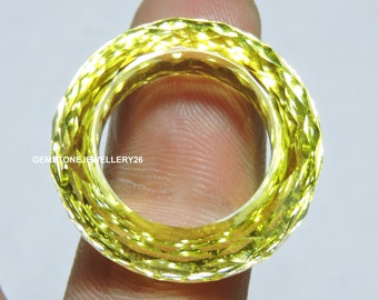 Green Gold Zirconia Faceted Band / Zirconia Made Band / Gemstone Made Ring Band / Gemstone Jewellery / Gift