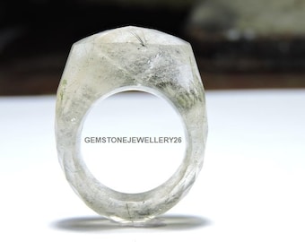 Piece Natural Ice Rock Crystal Quartz Rutilated Full Faceted
