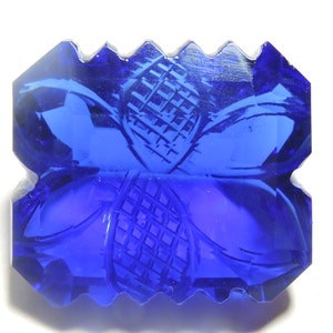 1 pieza hermoso cuarzo azul real tallado a mano Baguette piedra preciosa suelta tamaño 27X24 MM
