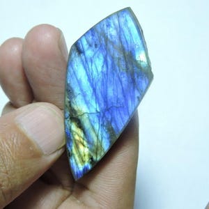 1 Piece Very Beautiful Natural Labradorite Flat Polished Fancy Shape Briolette Size 50X24 MM image 2