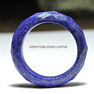 Adorable Natural Lapis Lazuli Faceted Ring Band/ Gemstone Made Band/ Wedding Band