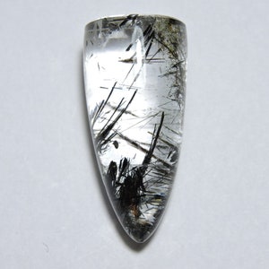 1 Stück Natürlicher Rutilquarz Glatte Polierte Tropfen / Rutiltropfen / Rutilquarz Schmuck / Geschenk / Größe 40X18 MM