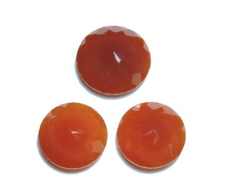 3 Pieces Attractive Natural Red Onyx Cut Stone Round Loose Gemstone Size 20X20-18X18 MM