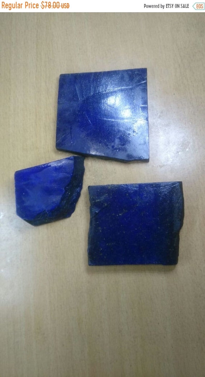 Summer Sale 3 Pcs 930 Carats Top Quality Genuine Lapis Lazuli Rough Slabs Lapis Lazuli Afghanistan Finest Rough Slabs For Cabochons