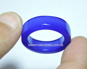 Natural Blue Chalcedony Smooth Polished Band / Chalcedony Ring Band / Stone Made Band / Gift