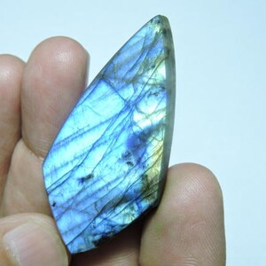 1 Piece Very Beautiful Natural Labradorite Flat Polished Fancy Shape Briolette Size 50X24 MM image 1