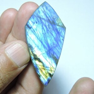 1 Piece Very Beautiful Natural Labradorite Flat Polished Fancy Shape Briolette Size 50X24 MM image 4