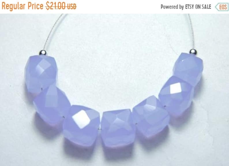 25/% OFF 7 Pcs Beautiful Lavender Chalcedony Faceted Cube Boxes Beads Size 7-8 MM