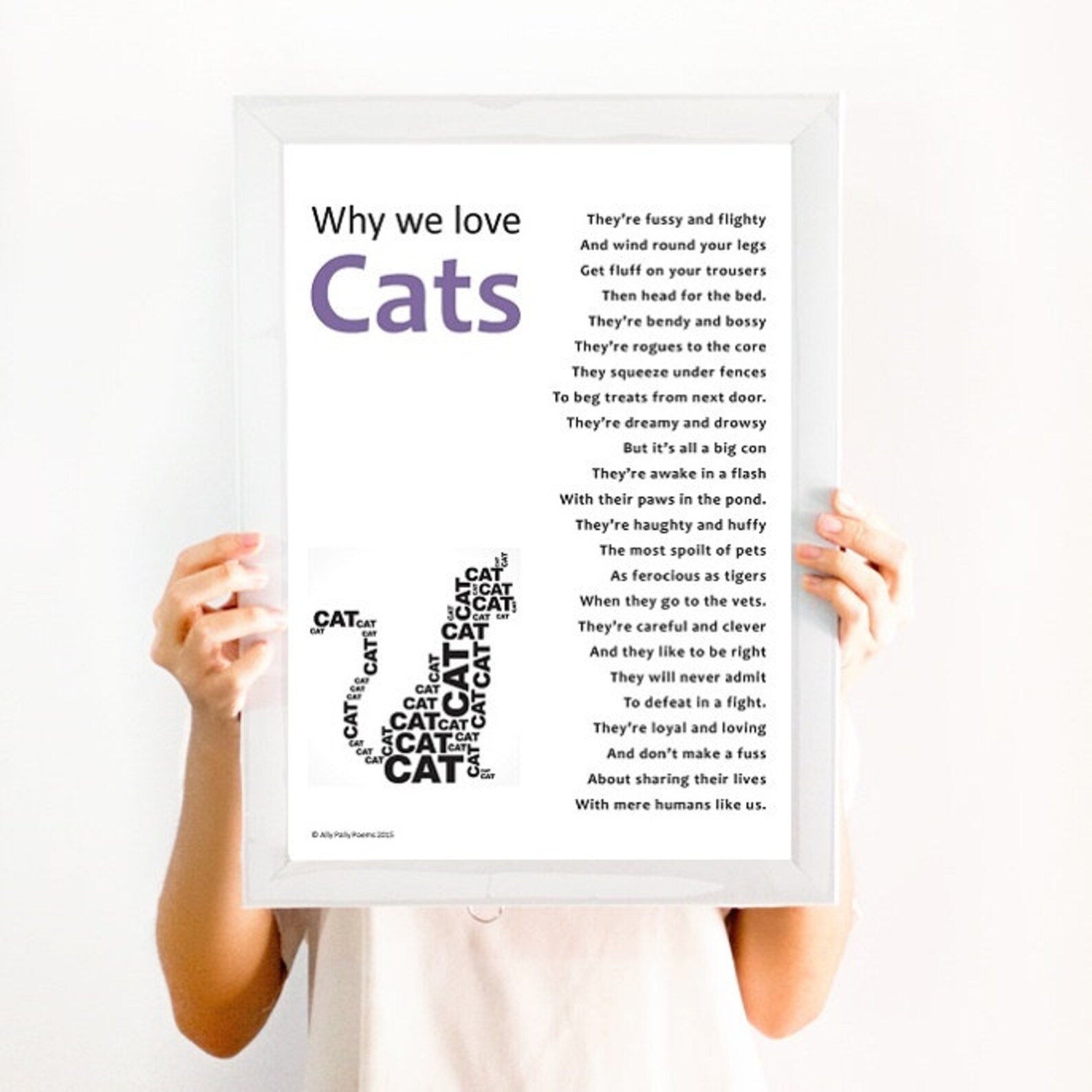 Poem for a Catlover, Gift for a Cat Owner, Cat Poem Print, Cat