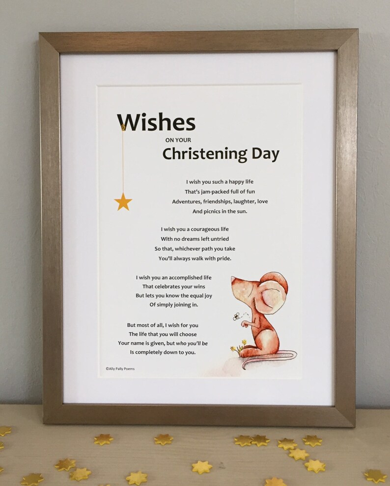 Wishes on your Christening Day poem unique personalised baby Etsy