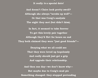 Bespoke poem/speech by email for birthday, wedding or anniversary, maid of honour or best man speech, funeral reading, Christening or naming