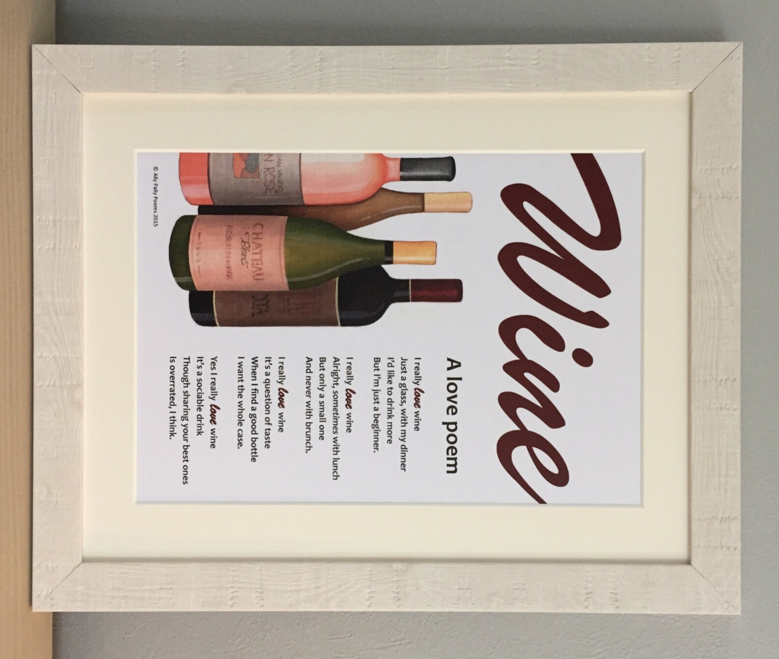 Poem for a winelover illustrated wine poem print Etsy