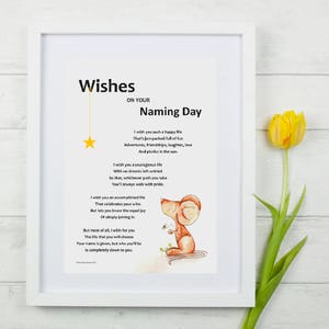 Souhaits Sur Votre Jour Special Poeme Illustre Cadeau Unique Etsy