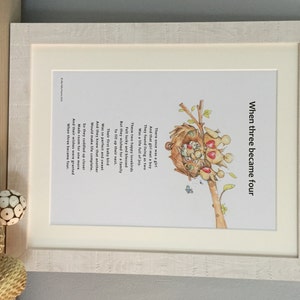 Poem for new baby, gift for new parents, illustrated poem, unique baby gift unframed for baby girl or baby boy, nursery wall art image 3