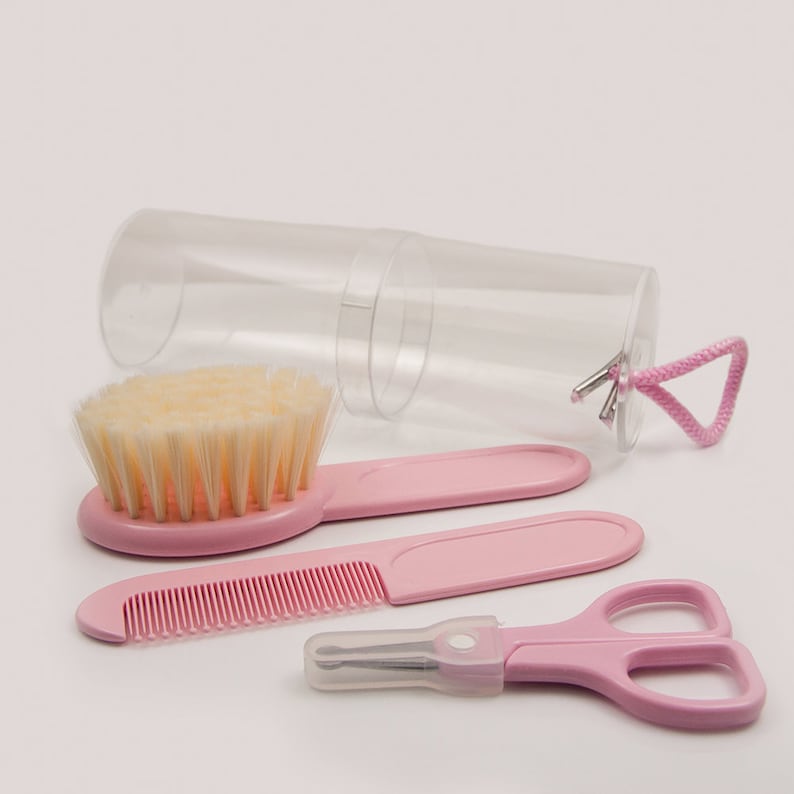 Pink Set Comb Brush and Scissors with Name
