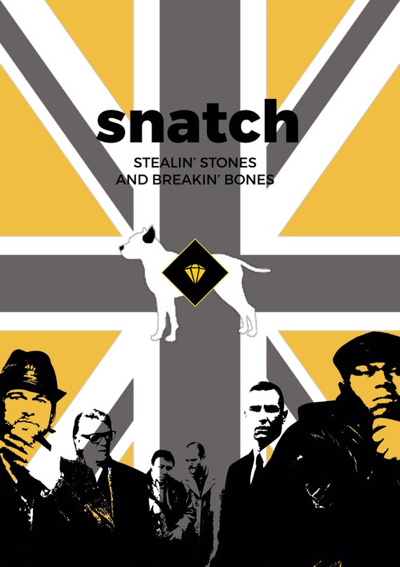 Film Posters // 'Snatch' 2000// Guy Ritchie // Brad Pitt// Etsy