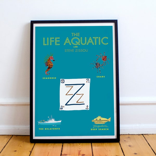 Filmplakate// The Life Aquatic mit Steve Zissou (2004)// Erstes Poster// Wes Anderson// Komödie// Steve Zissou// Kultkino