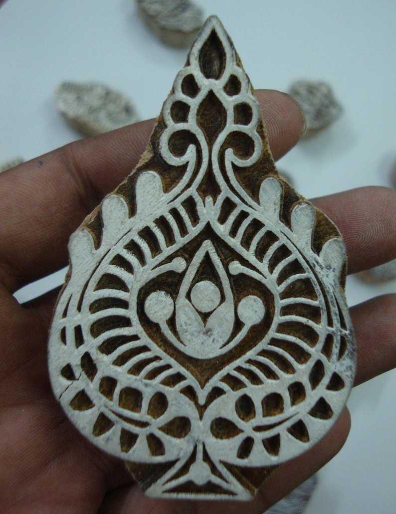 Paper Stamping Craft Pottery 12 Pieces Assorted Blocks Indian Wood Printing Stamps Fabric Block Printing Textile
