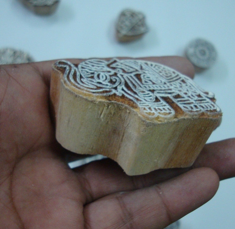 Paper Stamping Craft Pottery 12 Pieces Assorted Blocks Indian Wood Printing Stamps Fabric Block Printing Textile