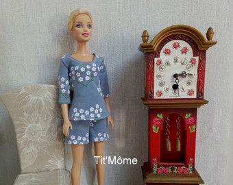 tenue de nuit ou tenue zen pour poupée Barbie/pyjama Barbie/vêtement Barbie/linge de nuit Barbie/modèle unique fait main Barbie