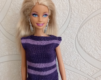 pull poupée Barbie/haut barbie/top barbie/vêtement barbie/modèle unique fait main