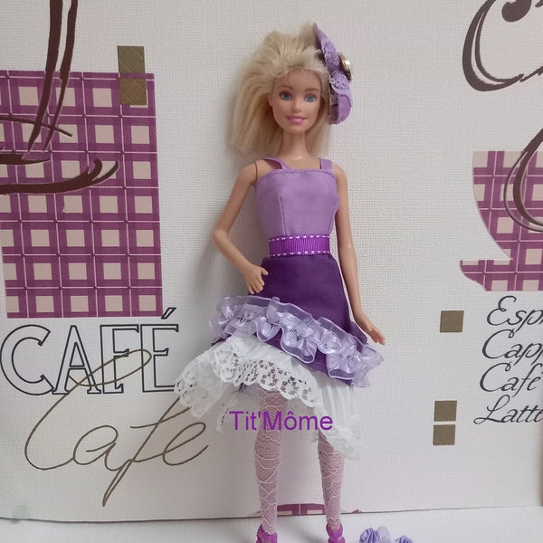 Tenue sexy pour poupée Barbie/bas dentelle Barbie/robe dentelle Barbie/vêtements Barbie/modèle unique fait main