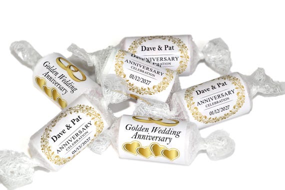 Golden Wedding Anniversary Gifts - Love Heart Sweets - 50th wedding anniversary gifts-V3