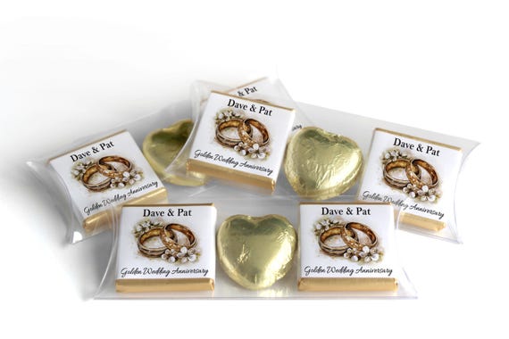 Golden Wedding Anniversary Gifts - Trio Packs - Neapolitan Chocolates - 50th wedding anniversary gifts  V4