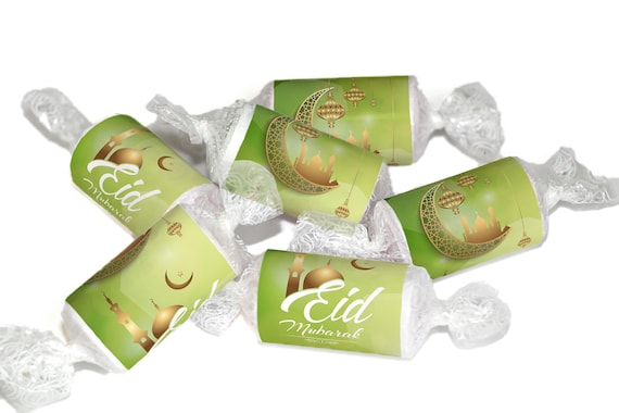 EID Sweets - Personalised Favours - Love Heart Sweets, EID GIFTS - Clear ends - Green