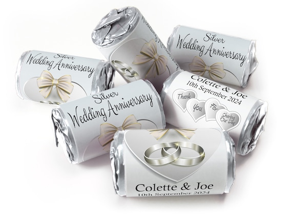 Silver Wedding Anniversary Gifts - Love Heart Sweets - 25th wedding anniversary gifts  V1